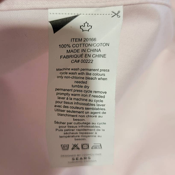 SEARS Pink Classic Button Down Collared Long-sleeved Shirt Men Size 17.5 - Picture 6 of 7